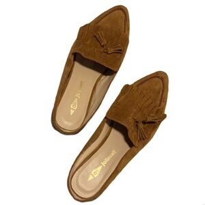 Jolimall fringe tassel studded slip on loafers 9